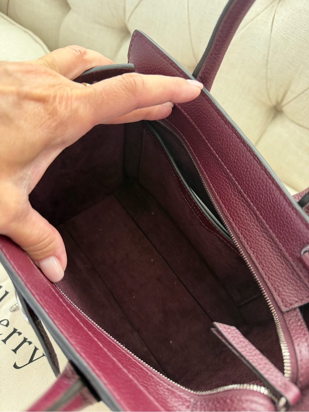 Mulberry Mini Zipped Bayswater - oxblood color - Picture 4 of 6